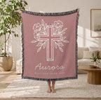 Personalized Baptism Blanket with Cross