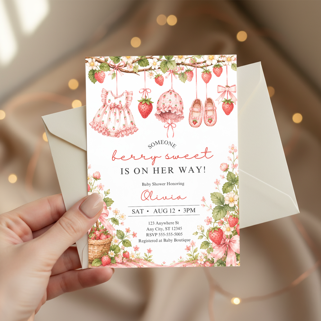 Strawberry Baby Shower Invitation