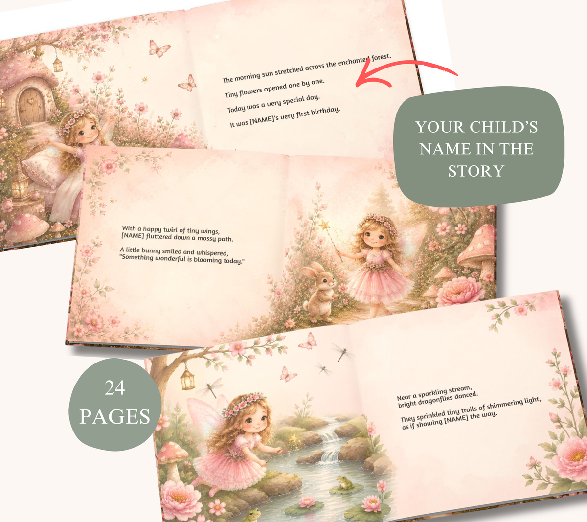 Personalized Fairy First Birthday Book
