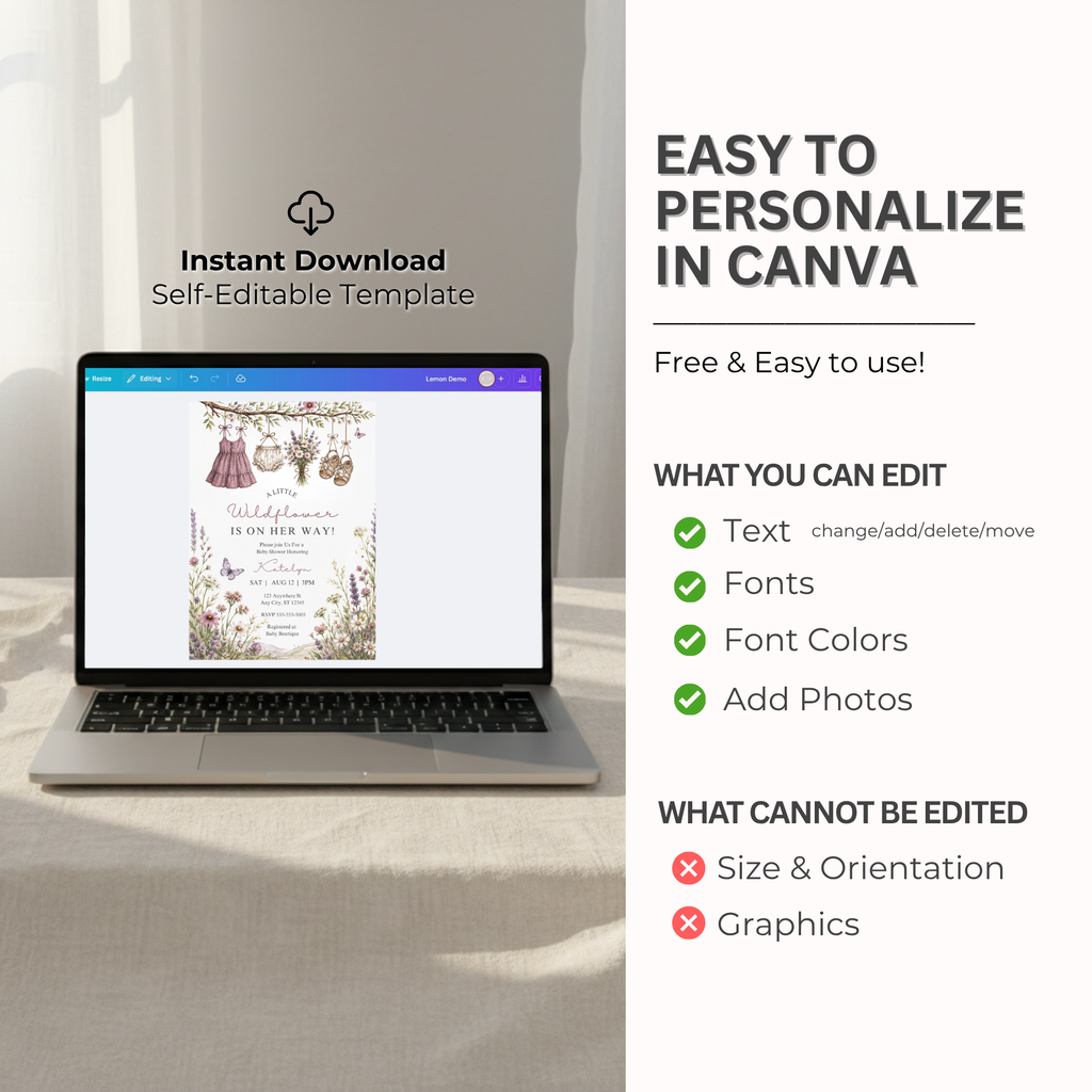 Wildflower Baby Shower Invitation