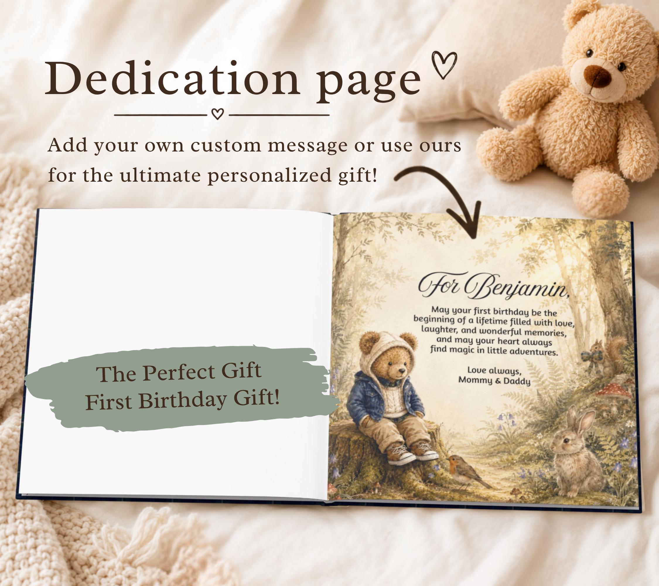 Personalized Beary First Birthday Book