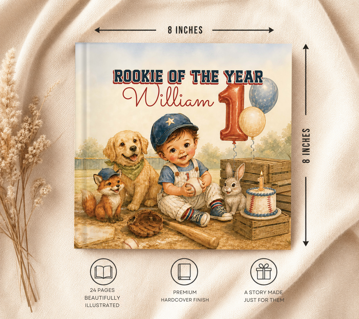 Personalized Rookie of the Year First Birthday Book