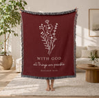 With God All Things Are Possible Woven Blanket