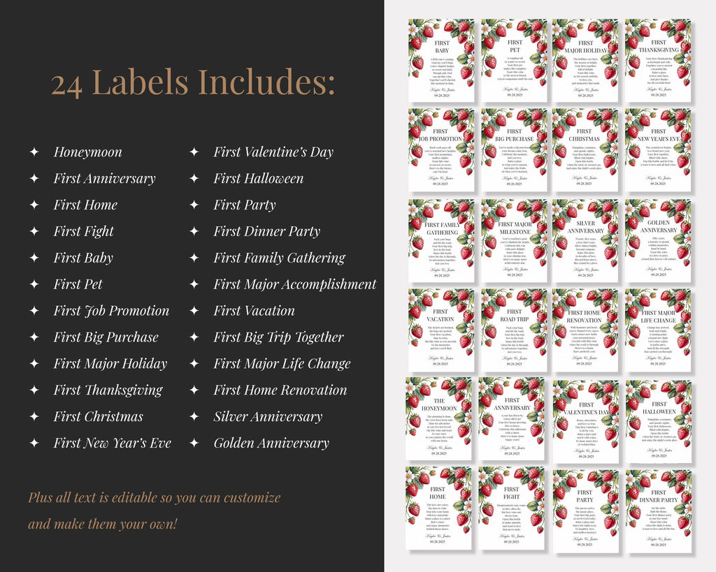 Marriage Milestone Wine Bottle Labels