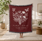 Floral Christian Blanket Be Still and Know I Am God Psalm 46:10 Faith Gift for Women Mom Grandma Scripture Throw Comfort Healing Gift