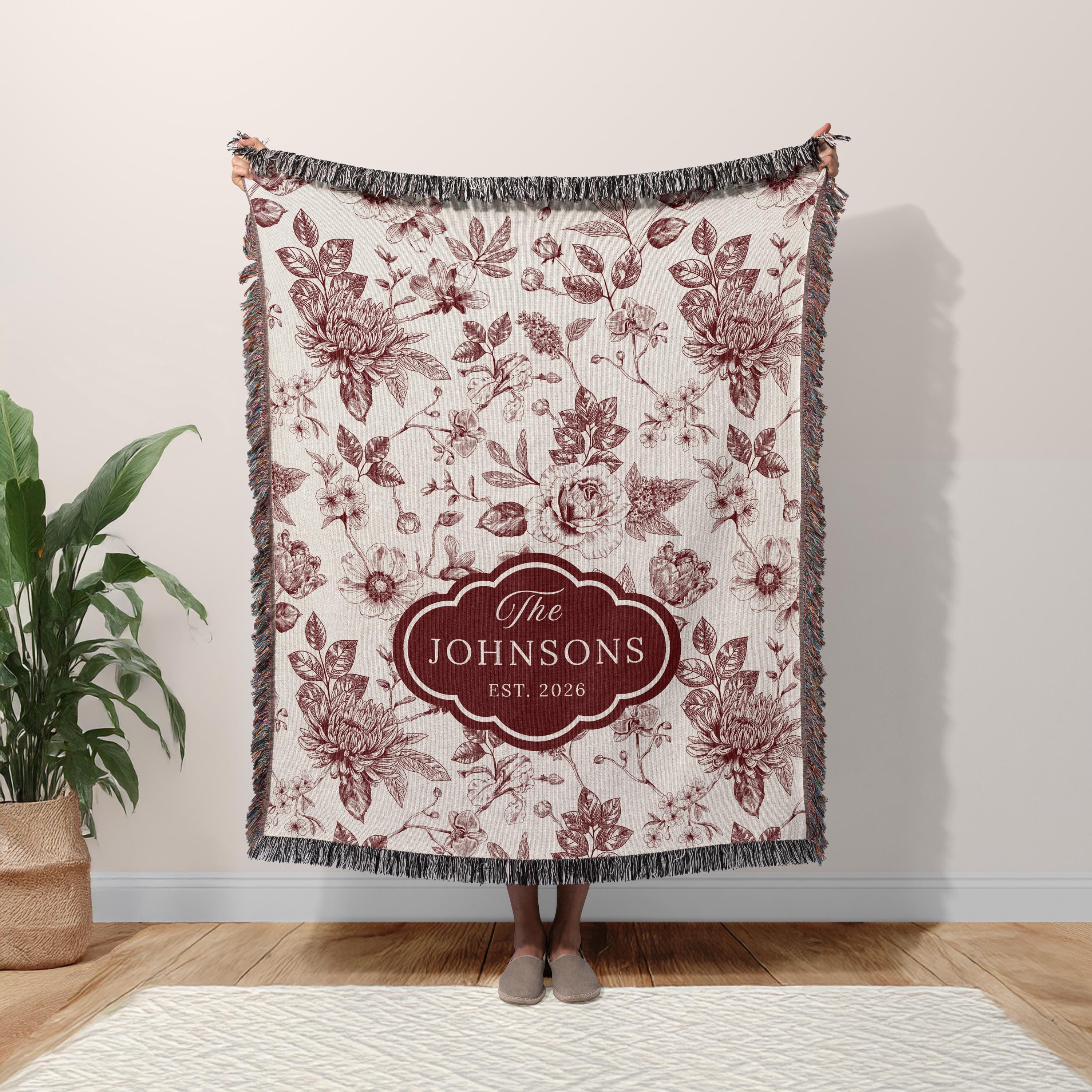 Vintage Toile Personalized Blanket