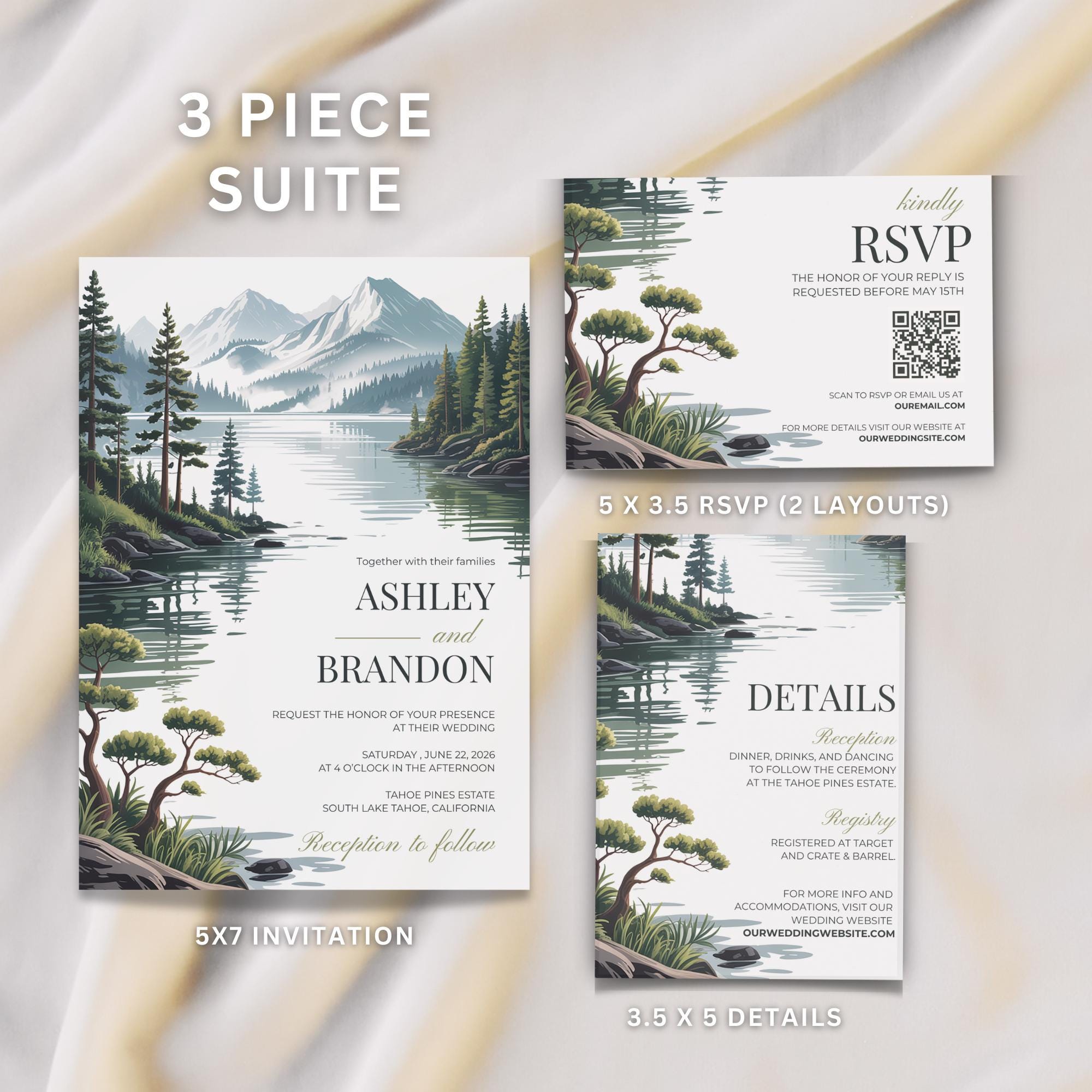 Mountain Wedding Invitation Template