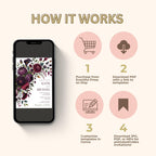 Purple Floral Wedding Invitation Template