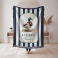 Personalized Preppy Mallard Duck Baby Blanket