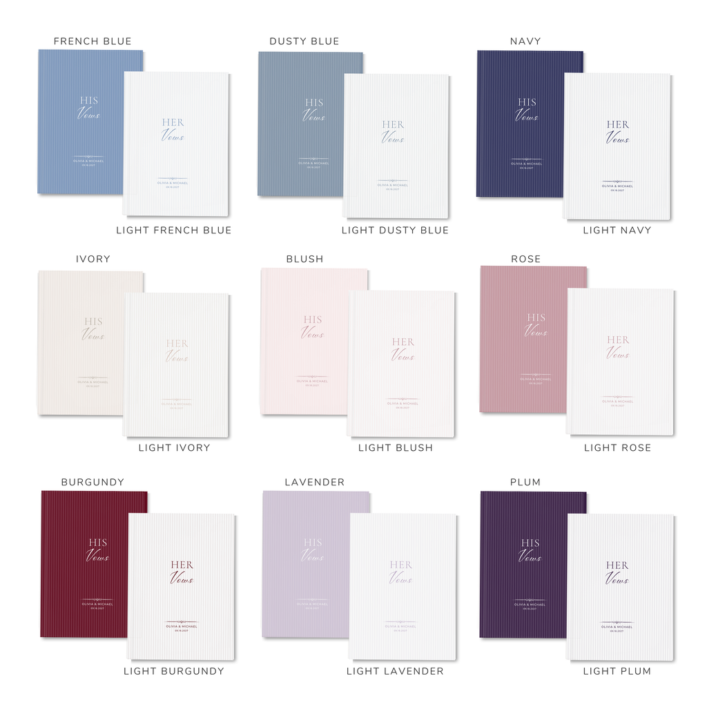 Personalized Stripe Wedding Vow Books