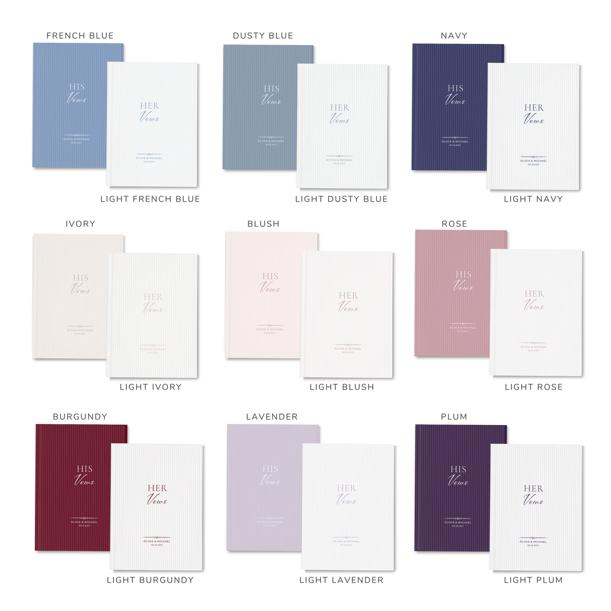 Personalized Stripe Wedding Vow Books