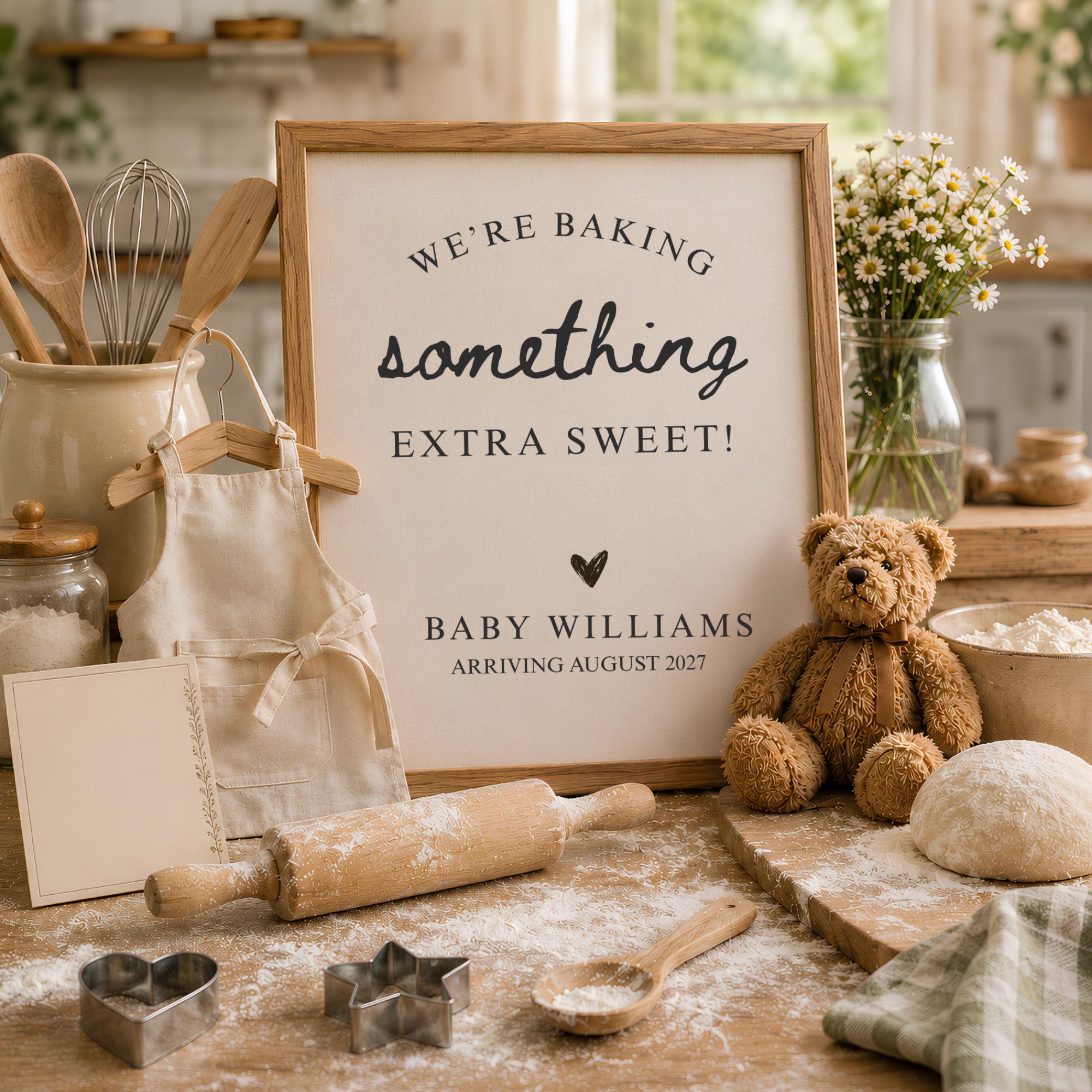 Digital Baker Pregnancy Announcment Template