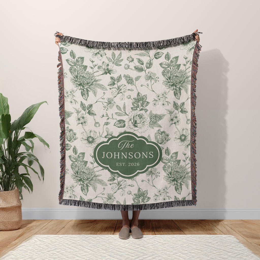 Vintage Toile Personalized Blanket