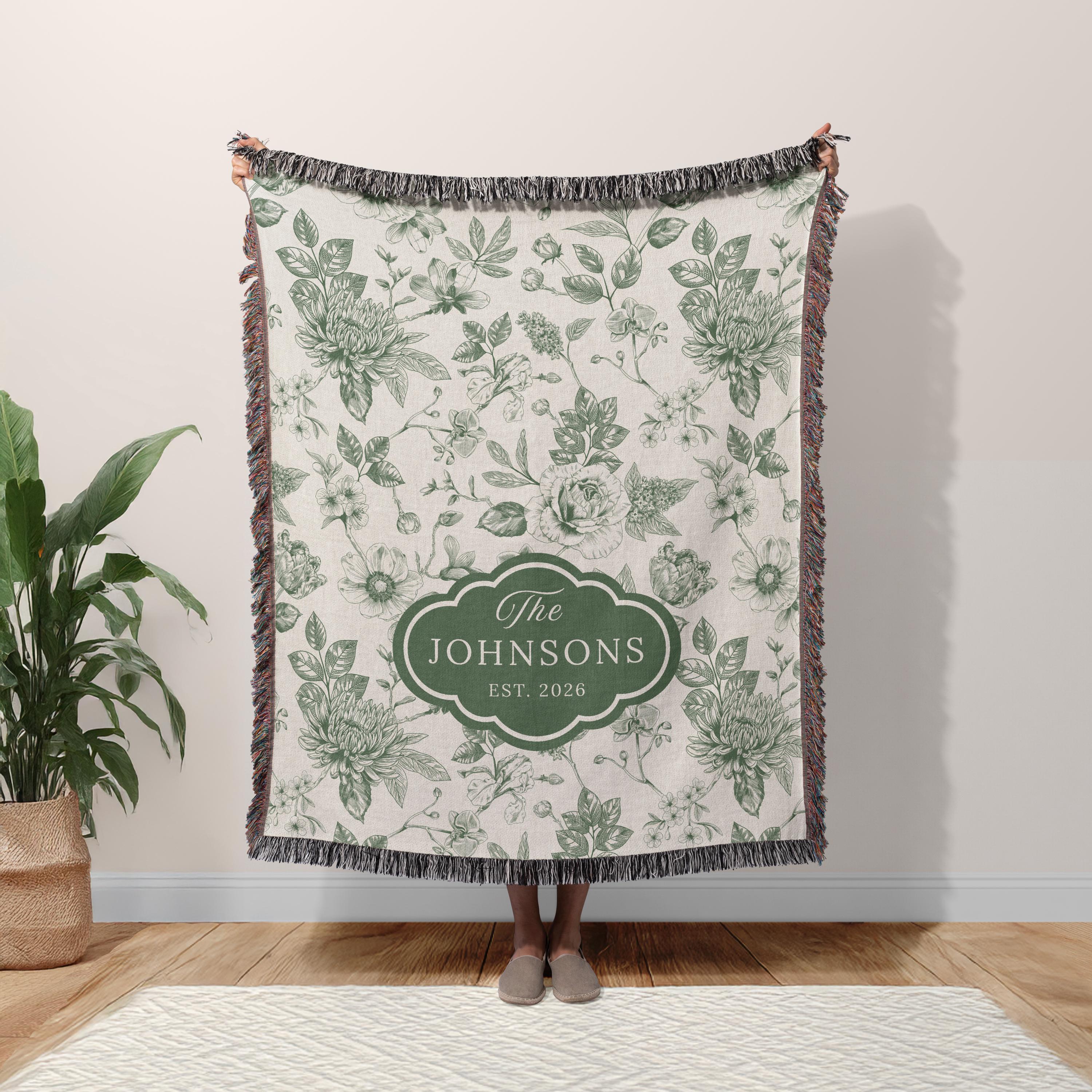 Vintage Toile Personalized Blanket