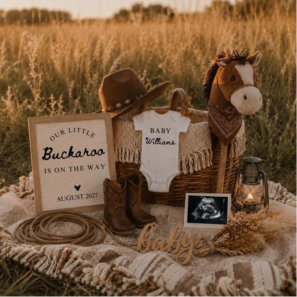 Digital Cowboy Pregnancy Digital Announcment Template