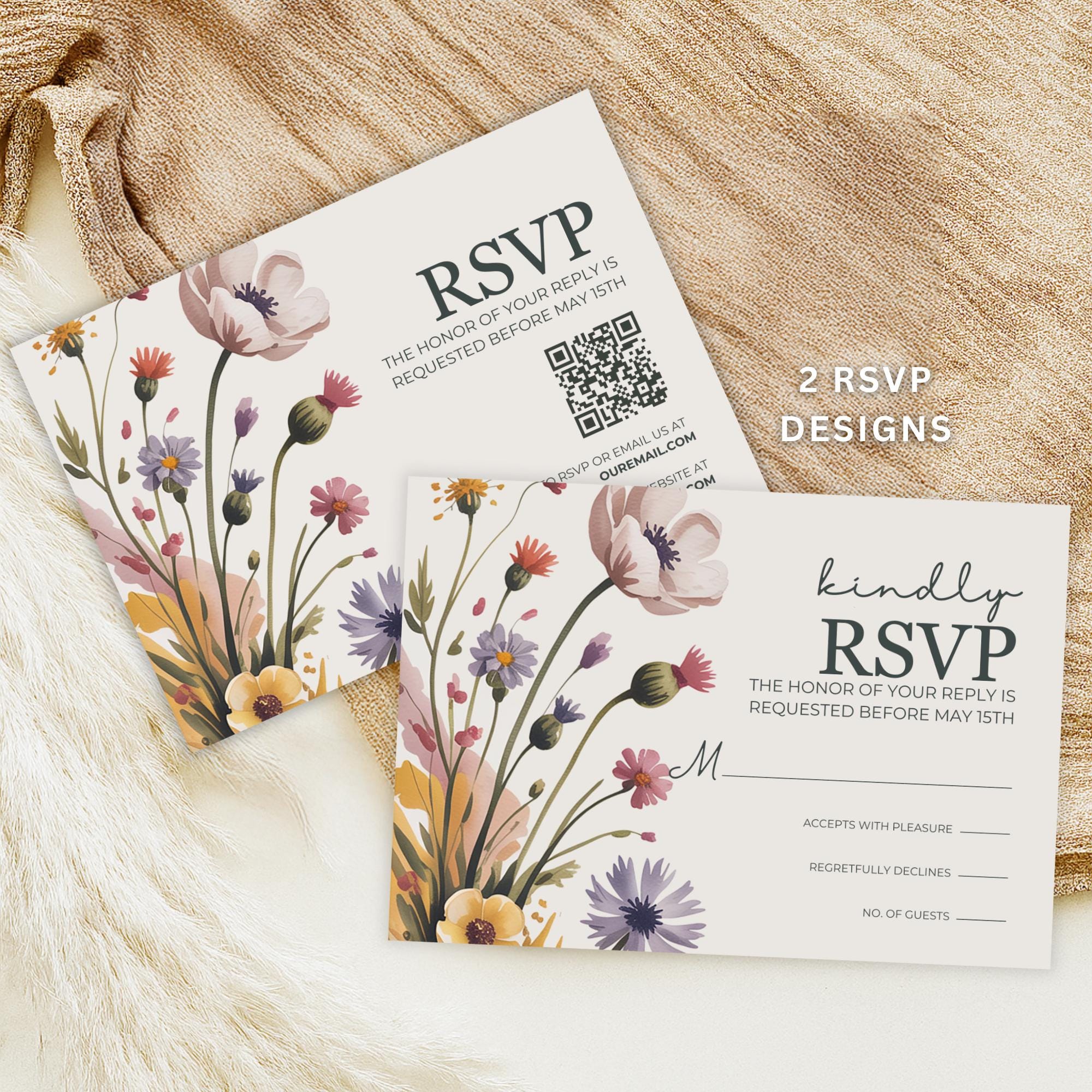 Wildflower Wedding Invitation Suite