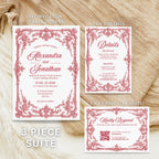 French Toile Rococo Wedding Invitation Bundle