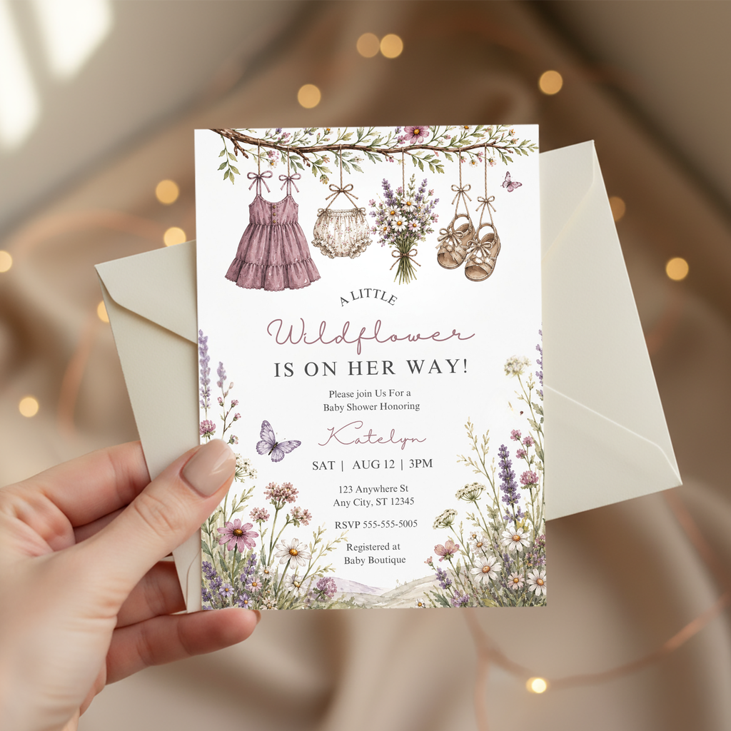 Wildflower Baby Shower Invitation