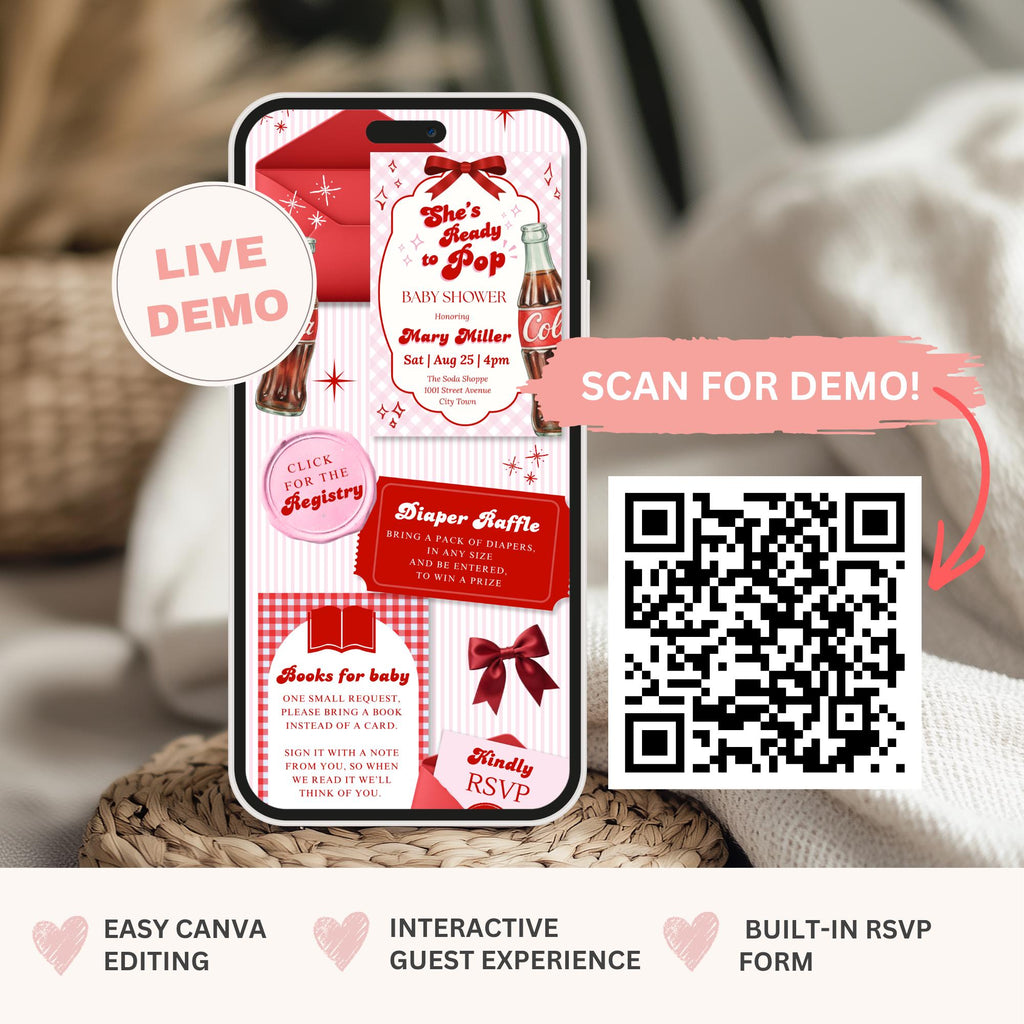 Soda Pop Baby Shower Website Invitation