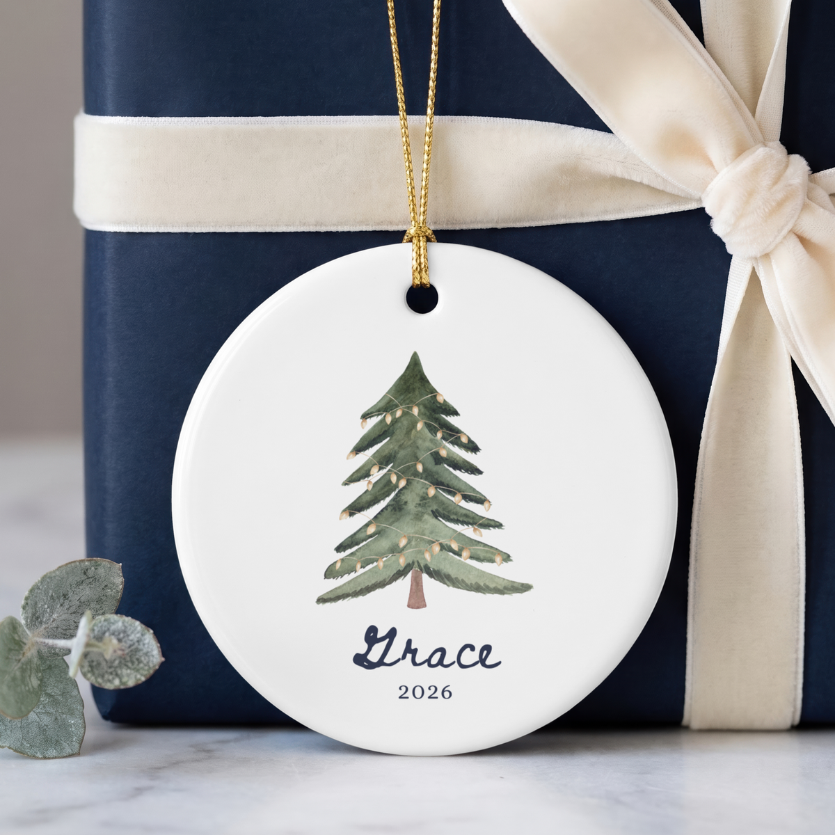 Personalized Family Name Christmas Ornament