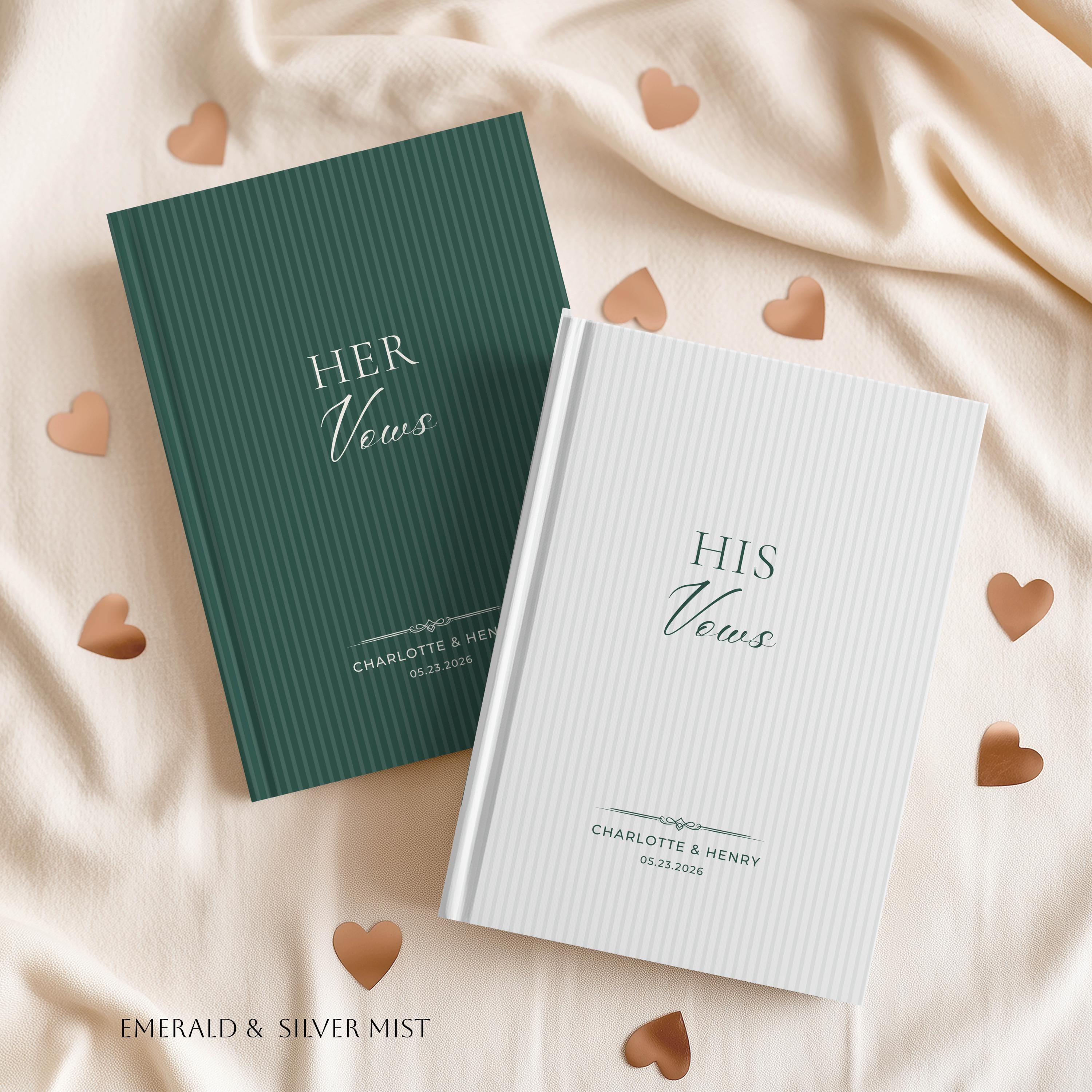 Personalized Stripe Wedding Vow Book