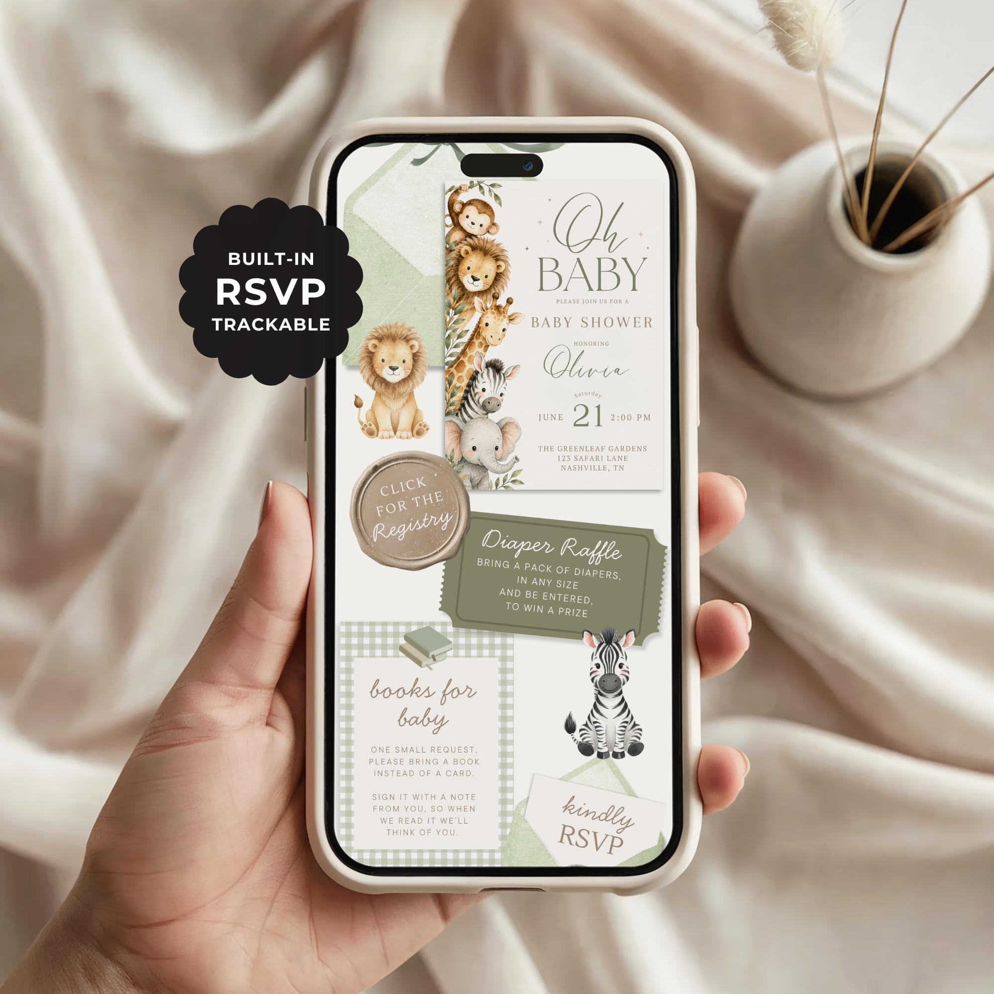 Safari Baby Shower Website Invitation