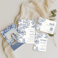 Dusty Blue Toile Wedding Invitation Set