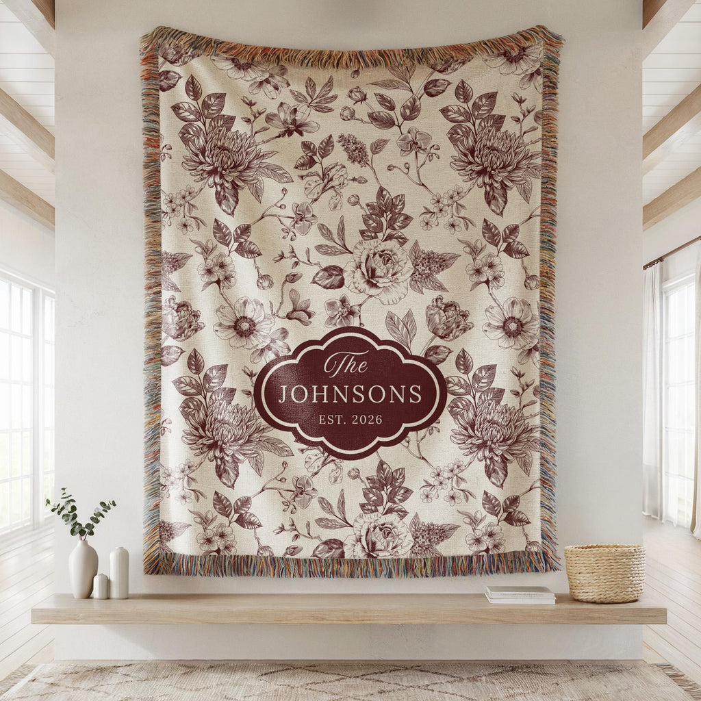 Vintage Toile Personalized Blanket