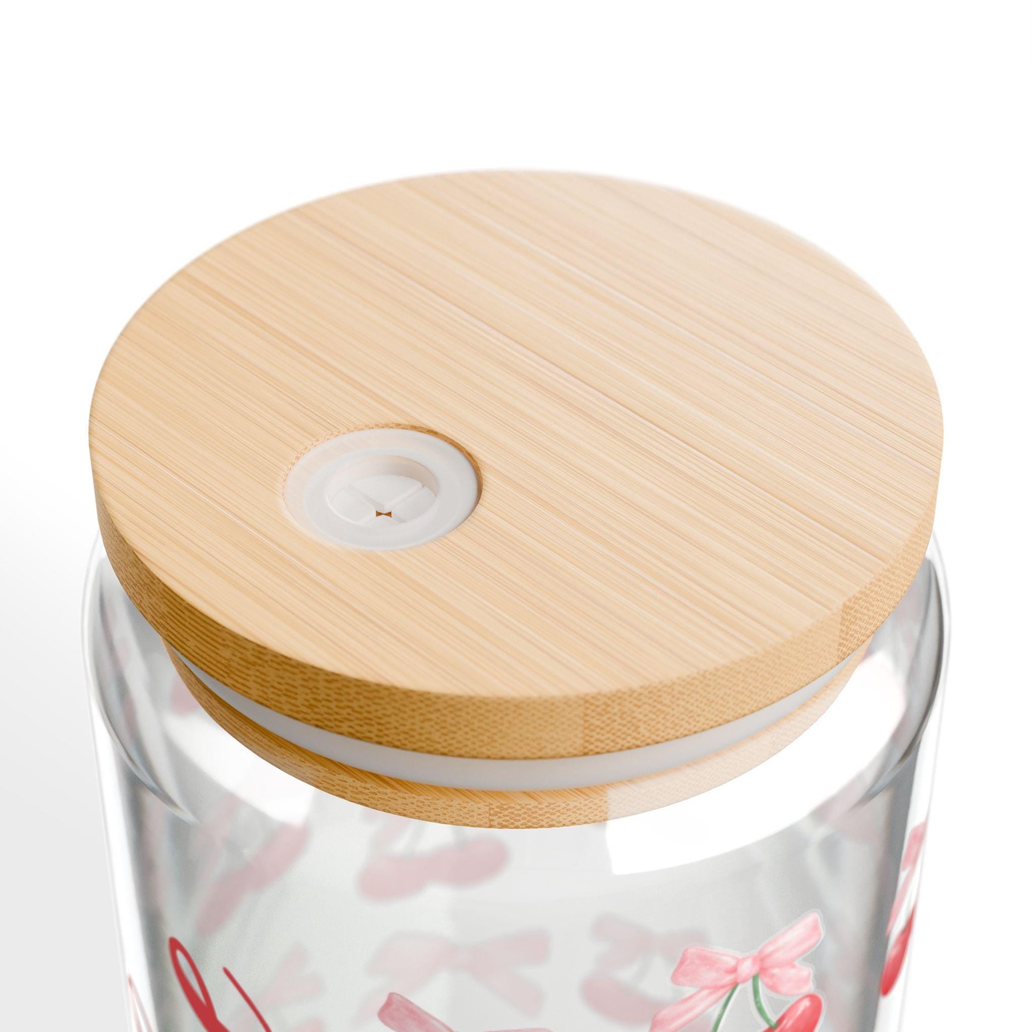 Personalized Cherry Pattern Sipper Glass
