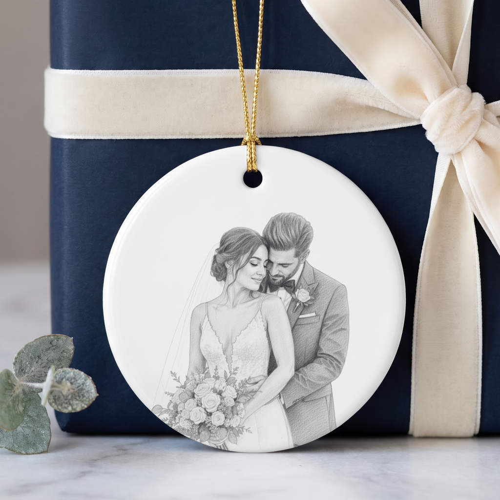 Personalized Wedding Portrait Ornament