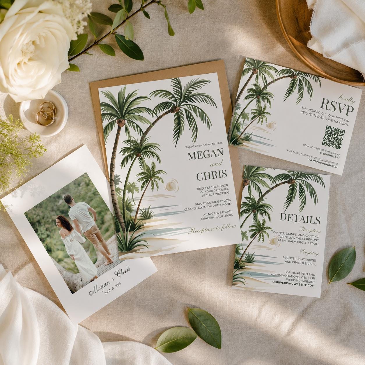 Tropical Wedding Invitation Set