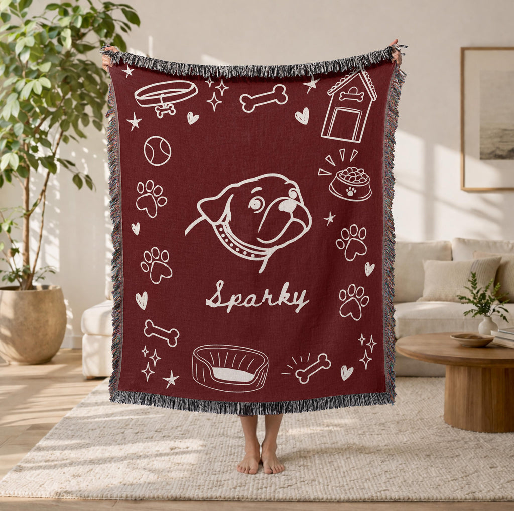 Custom Pet Portrait Blanket