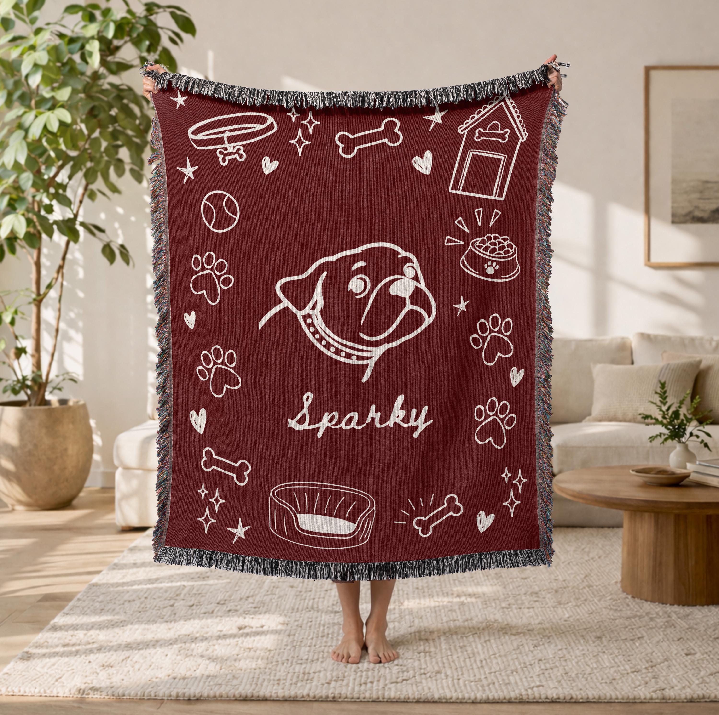 Custom Pet Portrait Blanket