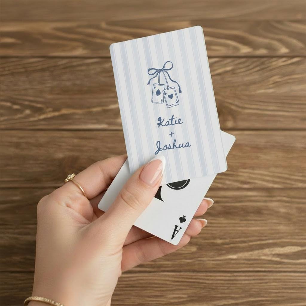 Double Aces Personalized Game Night Cards