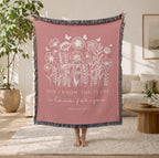 Woven Blanket Christian Gift for Women Jeremiah 29:11 Faith Inspirational Throw Blanket Scripture Gift Sympathy Healing Gift Floral Blanket