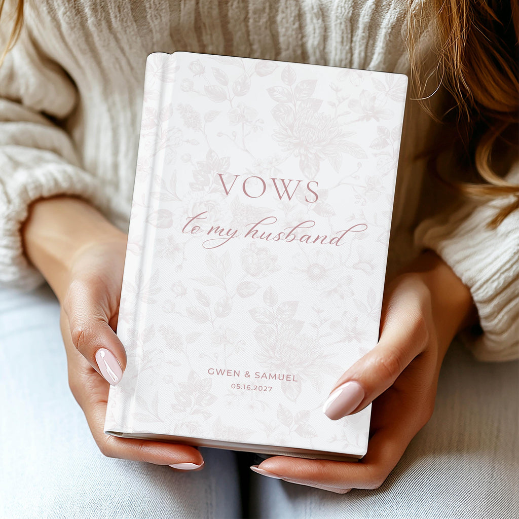 Personalized Toile Wedding Vow Book