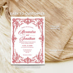 French Toile Rococo Wedding Invitation Bundle