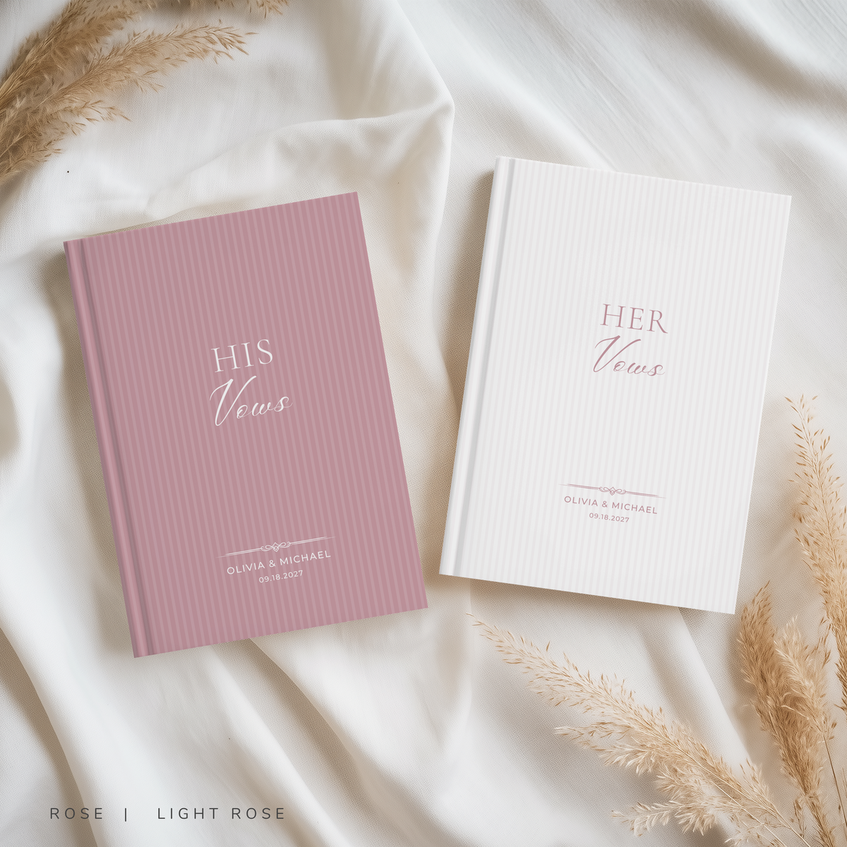 Personalized Stripe Wedding Vow Books