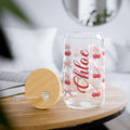 Personalized Cherry Pattern Sipper Glass