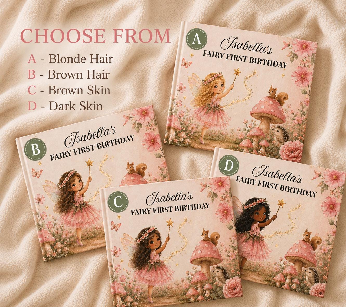 Personalized Fairy First Birthday Book