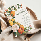 Floral Citrus Wedding Invitation Set