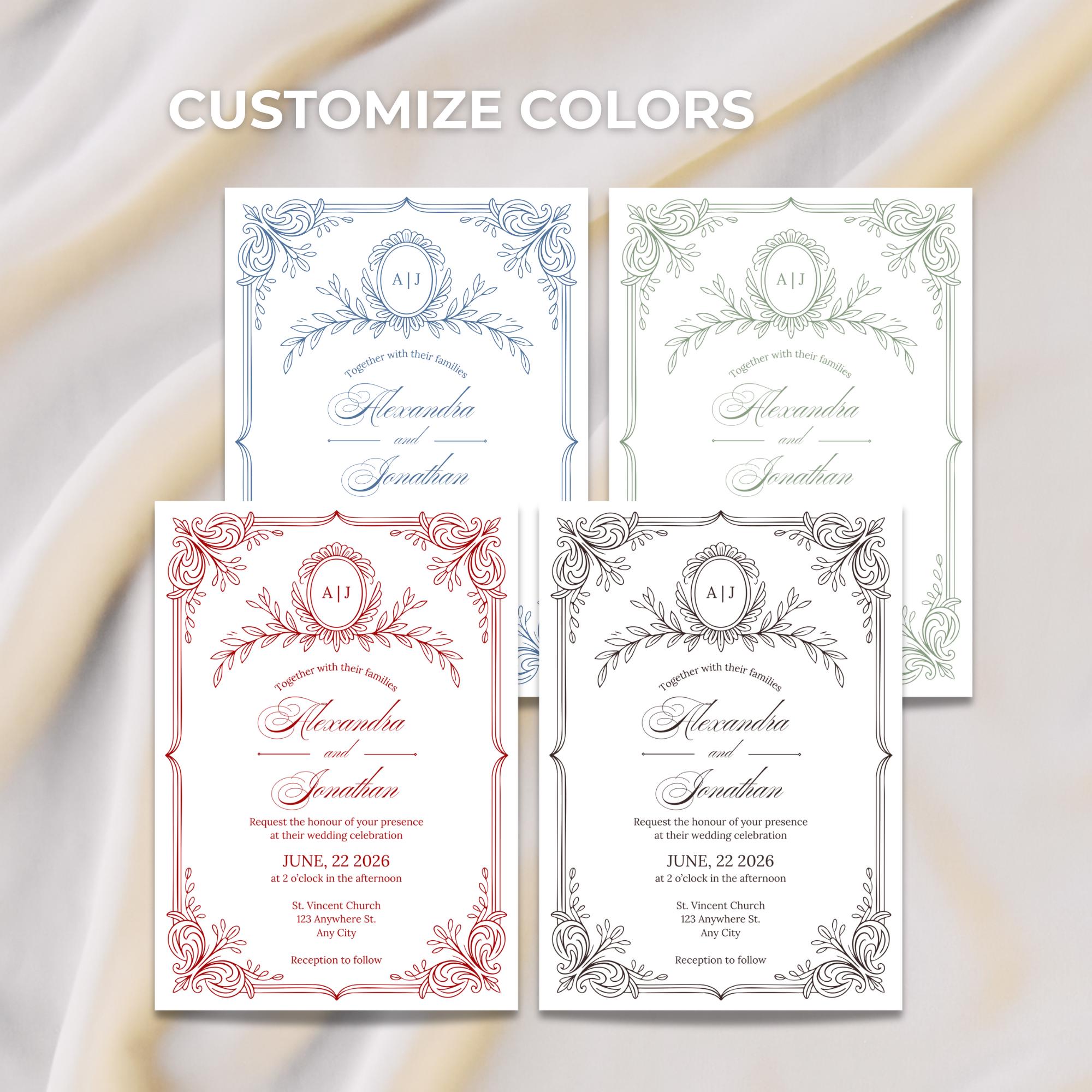 Grandmillennial Wedding Invitation Bundle
