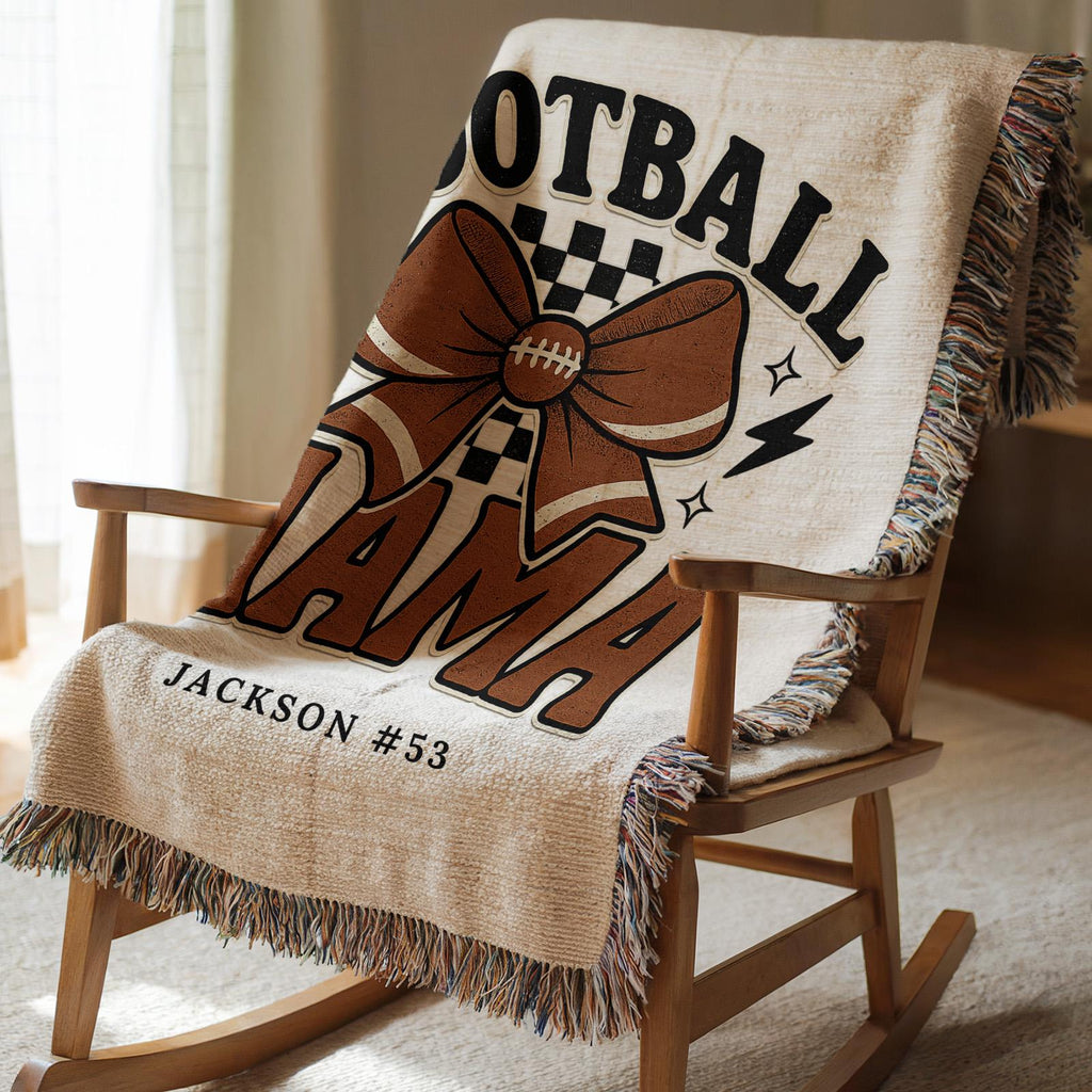Personalized Football Mom Blanket