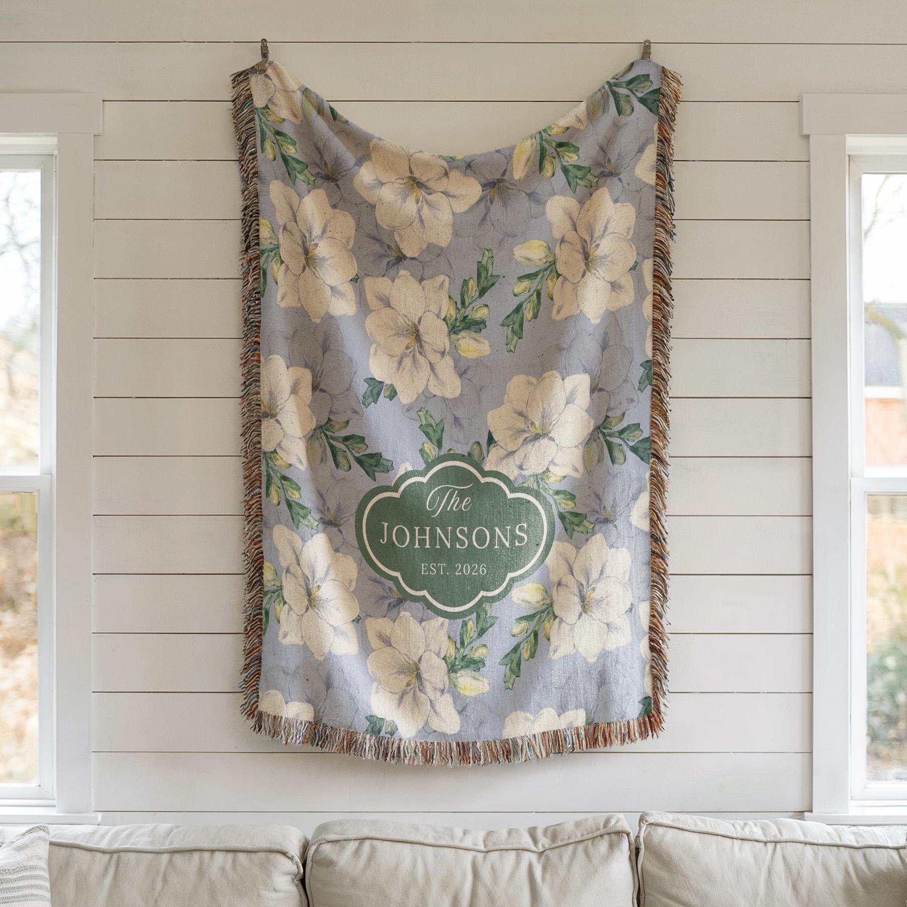 Personalized Floral Name Blanket