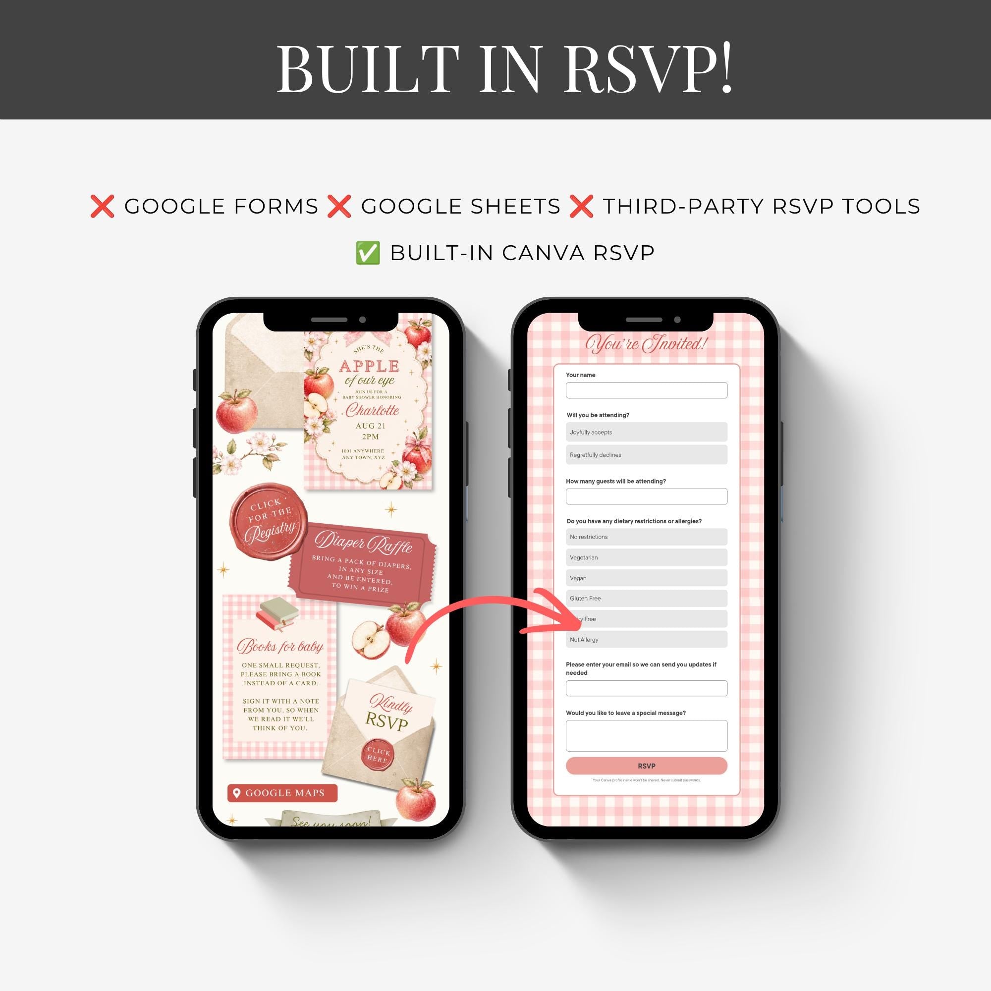 Apple Baby Shower Invitation