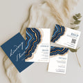 Blue Watercolor Wedding Invitation Template