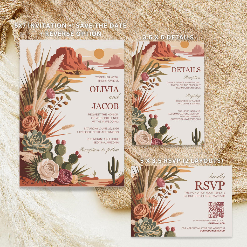 Southwestern Wedding Invitation Suite