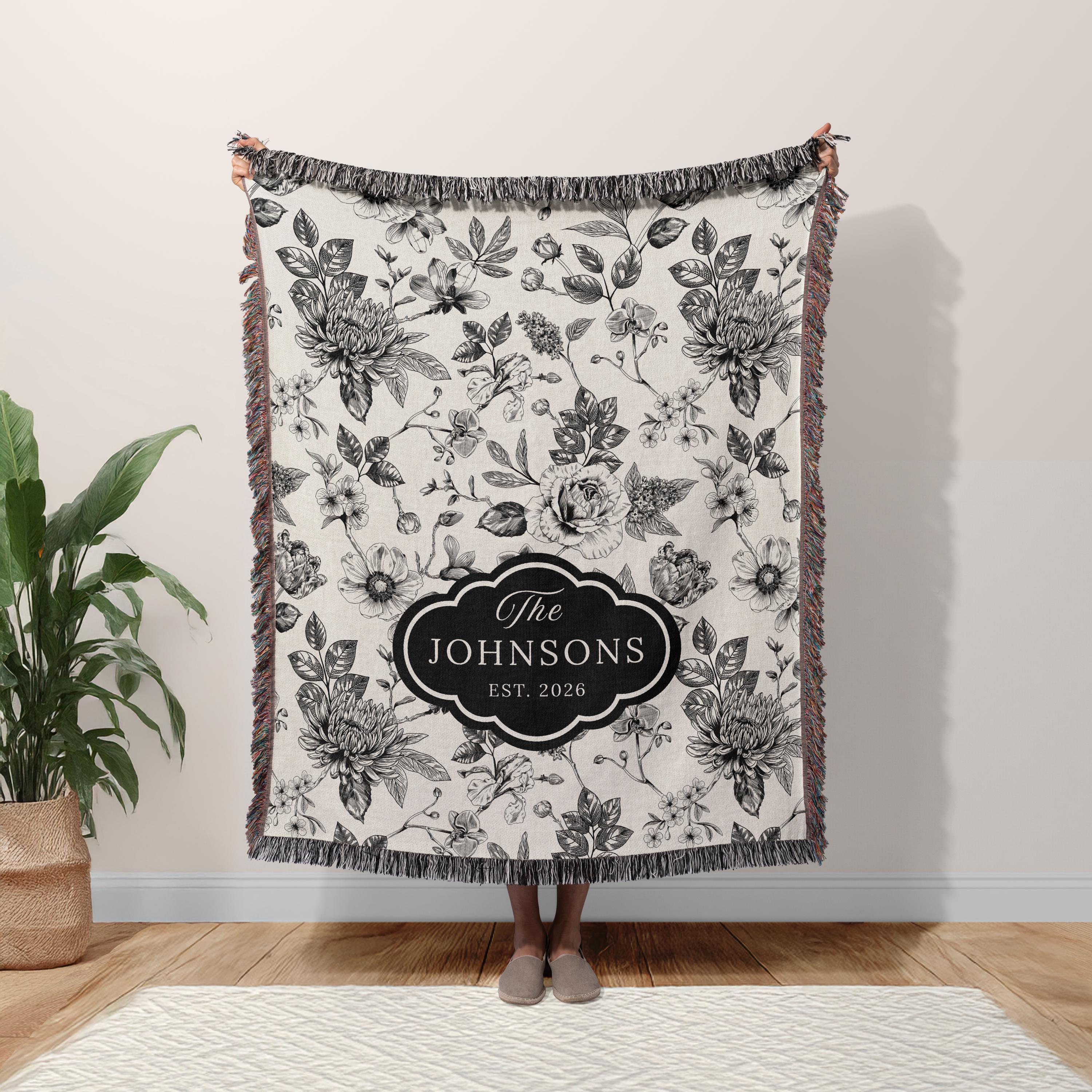 Vintage Toile Personalized Blanket