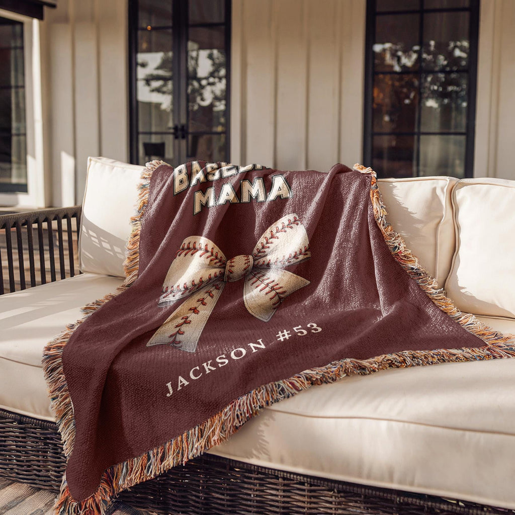 Personalized Baseball Mom Blanket