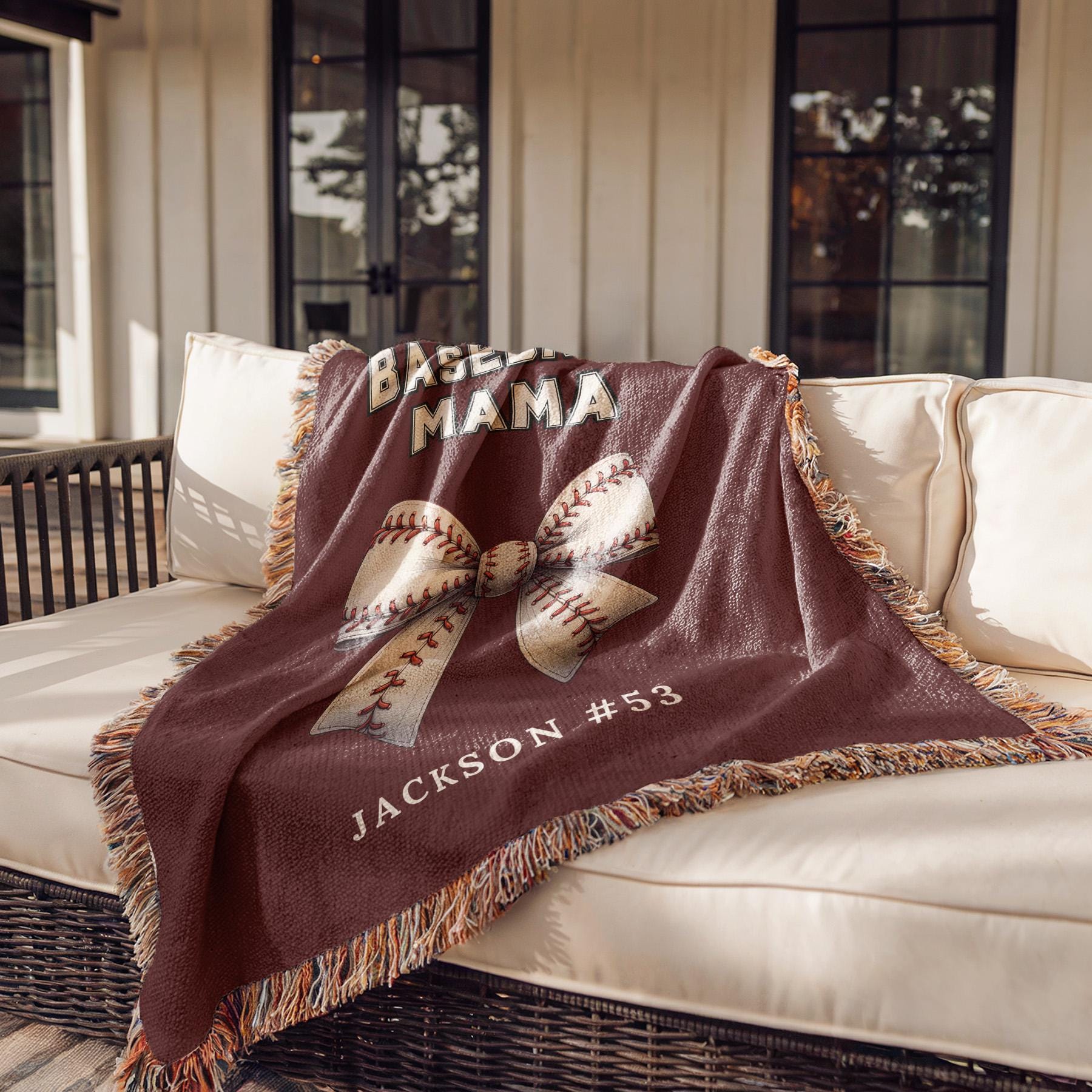 Personalized Baseball Mom Blanket